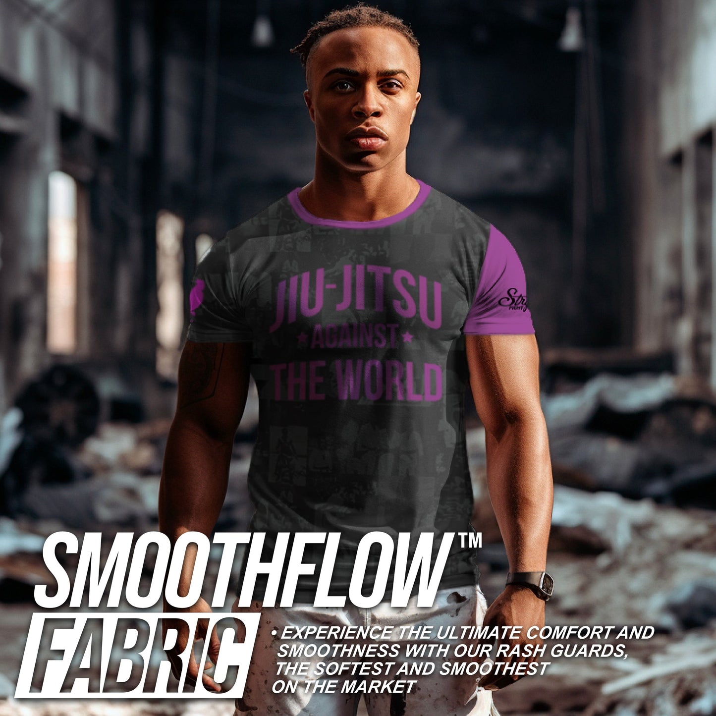 JIU JITSU AGAINST THE WORLD • Purple Belt Rash Guard