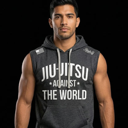 JIU-JITSU AGAINST THE WORLD • Sleeveless Hooded Sweatshirt