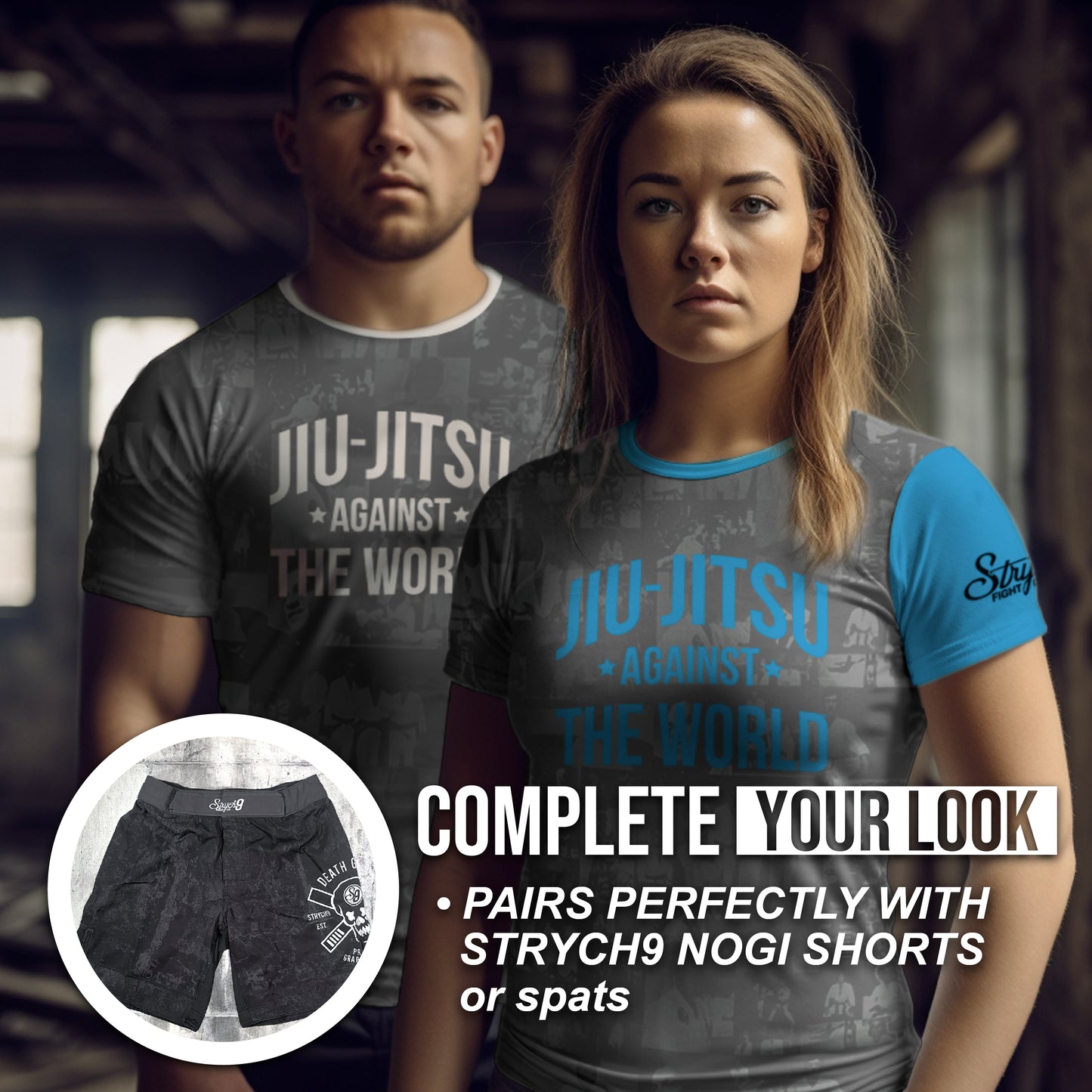 JIU JITSU AGAINST THE WORLD • Blue Belt Rash Guard