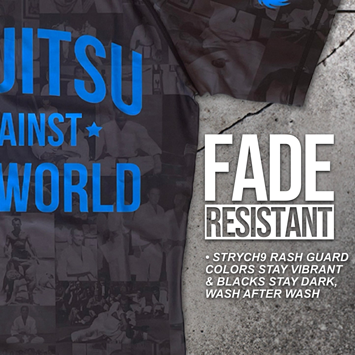 JIU JITSU AGAINST THE WORLD • Blue Belt Rash Guard