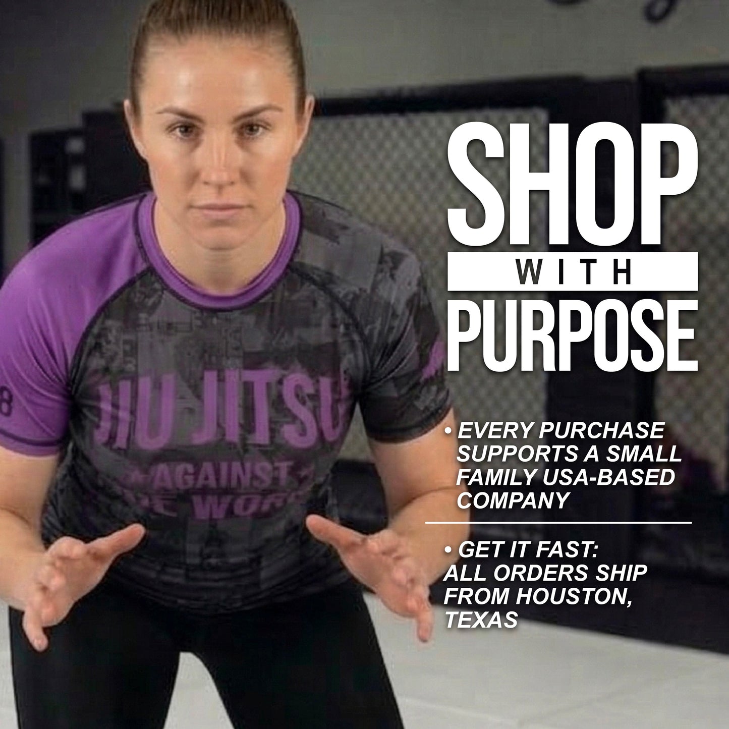 JIU JITSU AGAINST THE WORLD • Purple Belt Rash Guard