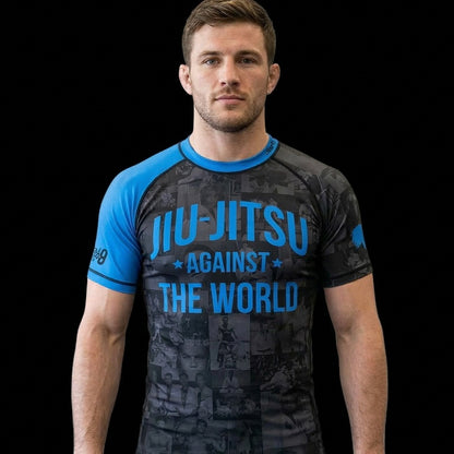 JIU JITSU AGAINST THE WORLD • Blue Belt Rash Guard
