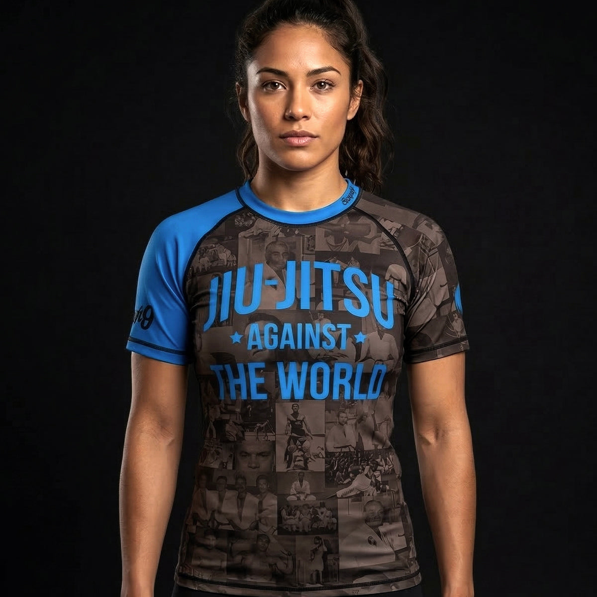 JIU JITSU AGAINST THE WORLD • Blue Belt Rash Guard
