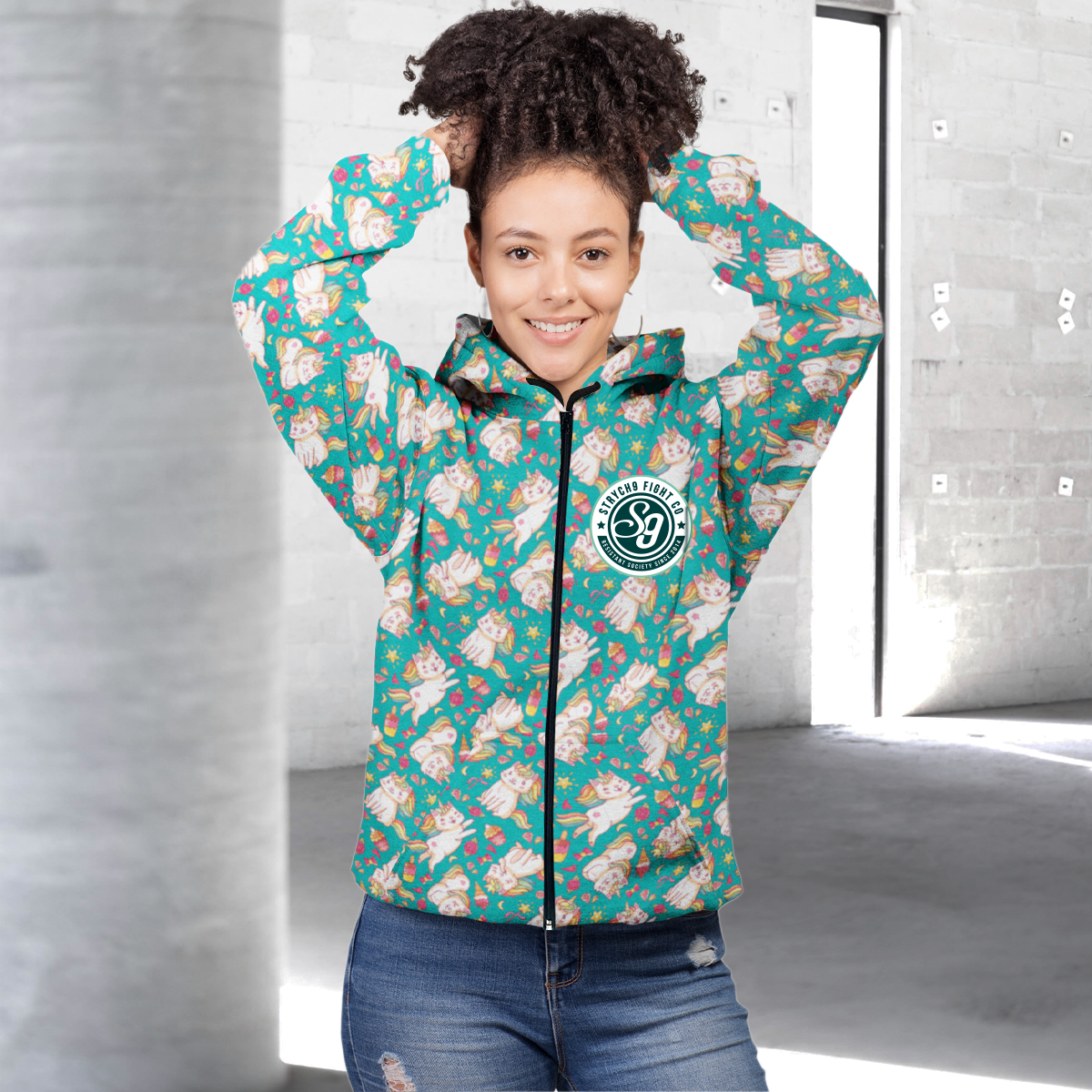 Caticorn • Zip Up Hooded Sweatshirt