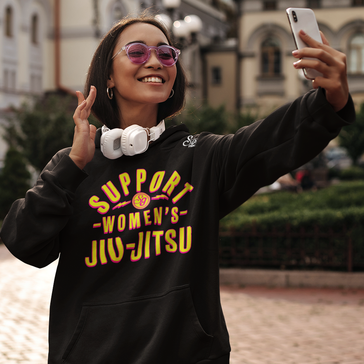 SUPPORT WOMEN'S JIU-JITSU • Hooded Sweatshirt